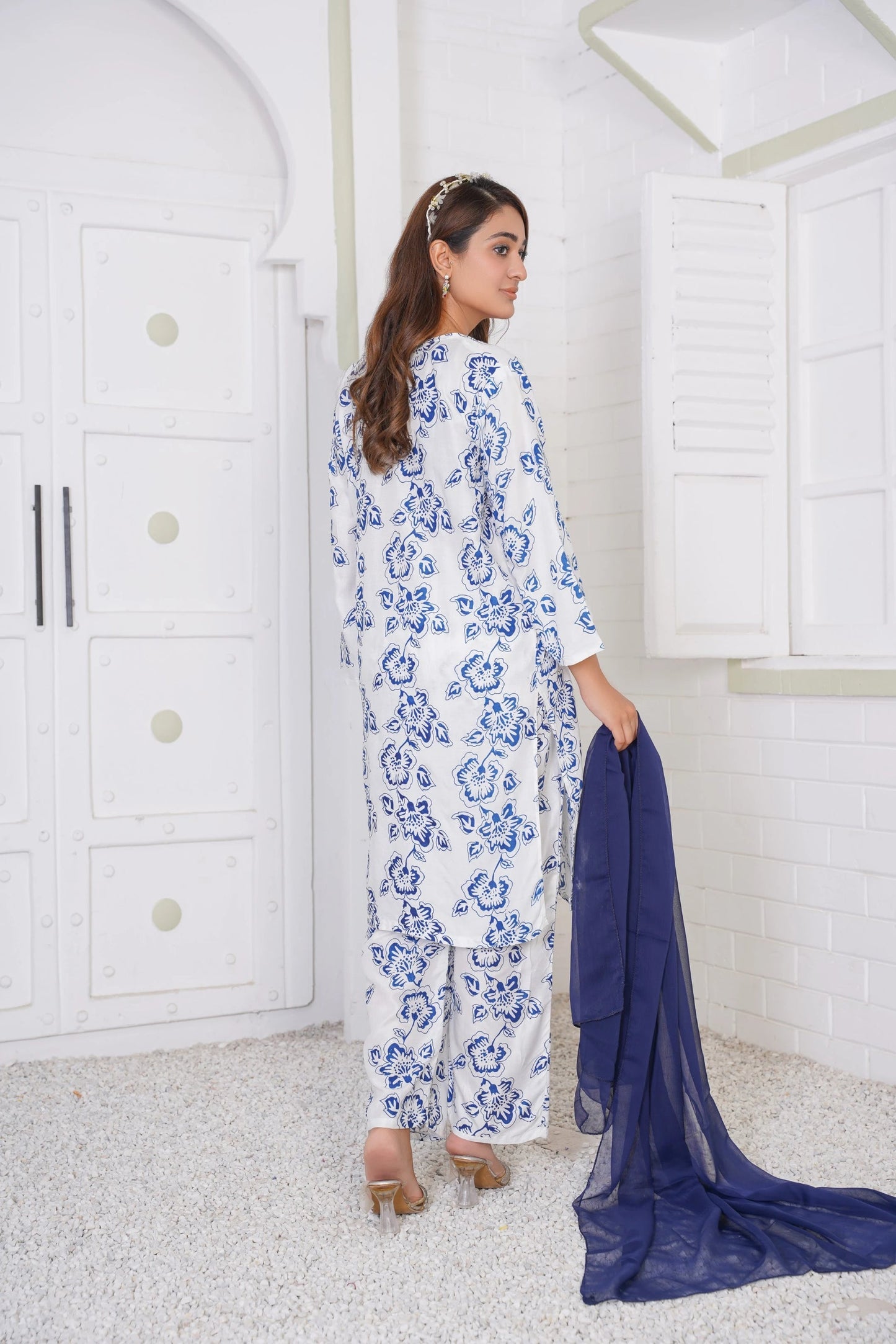 Rangoon Flower Pattern Stitched 2Pcs