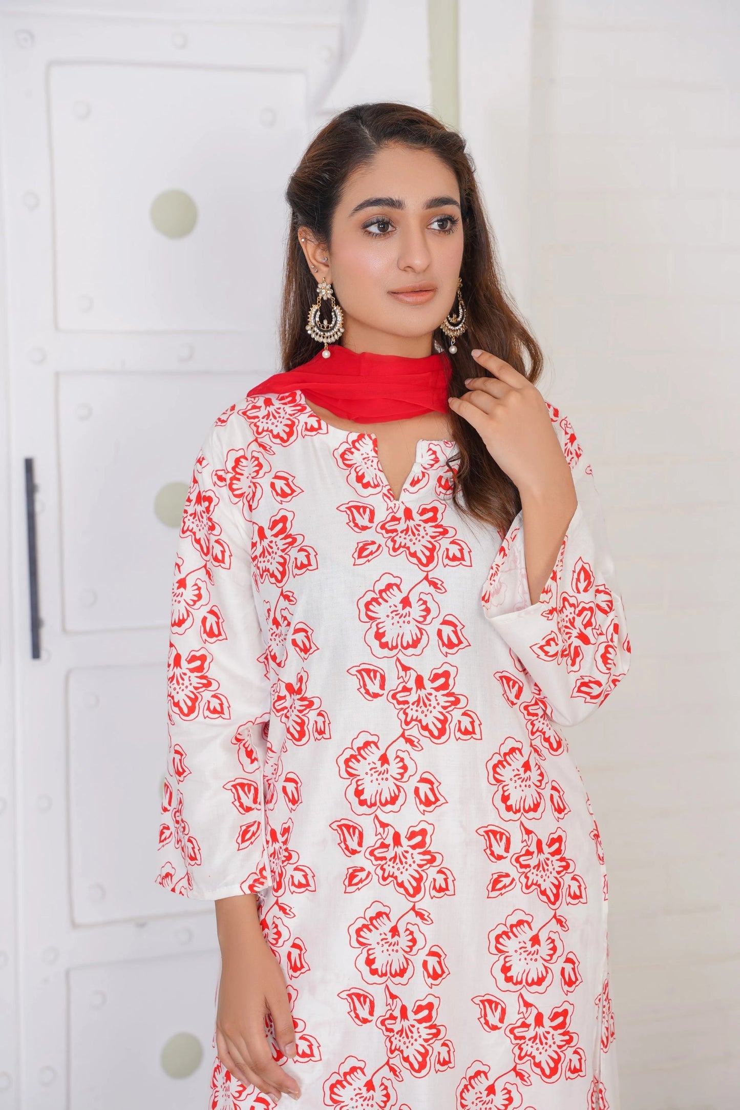Rangoon Flower Pattern Stitched 2Pcs
