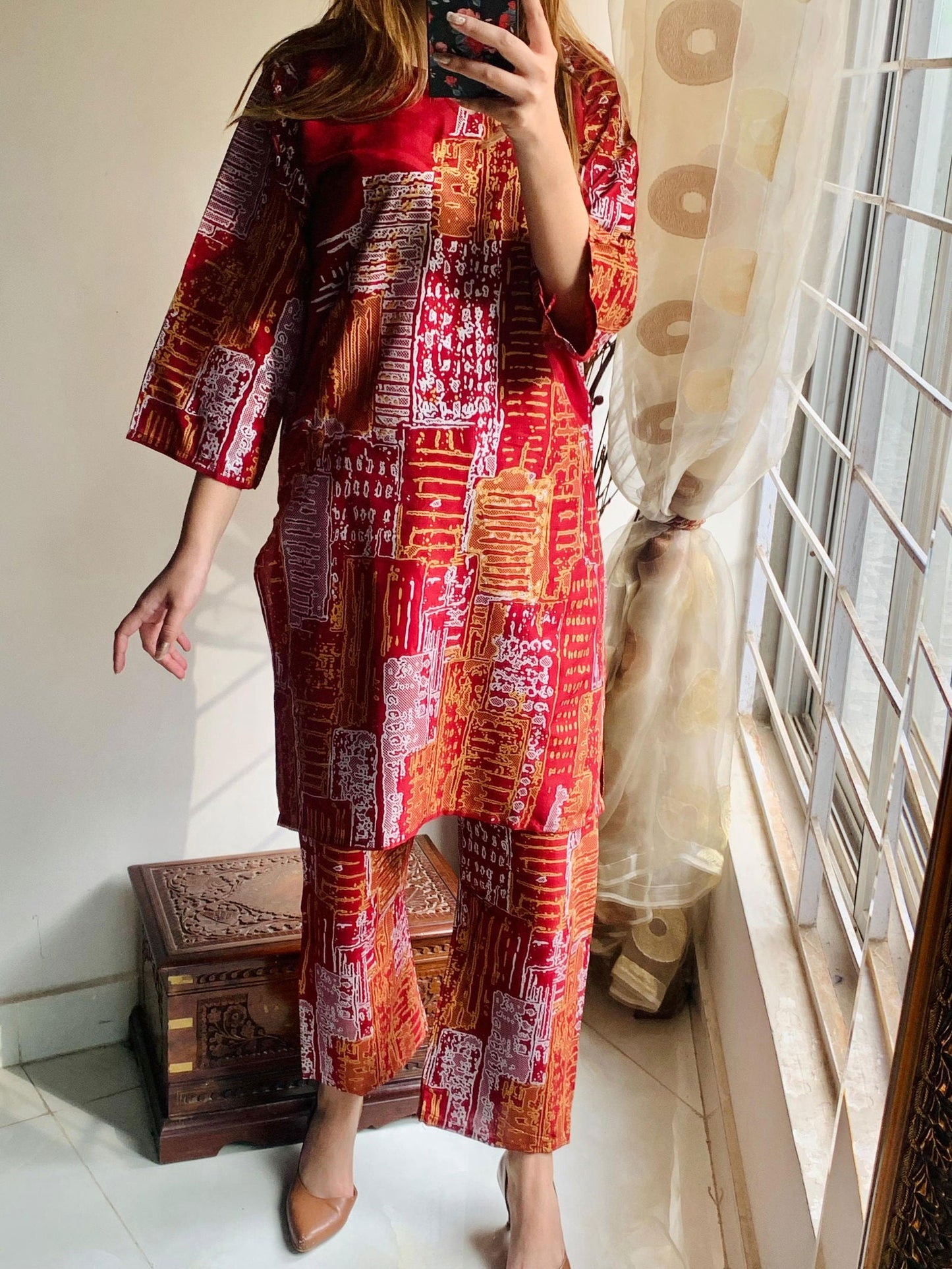 Mountain Print Stitched 2Pcs
