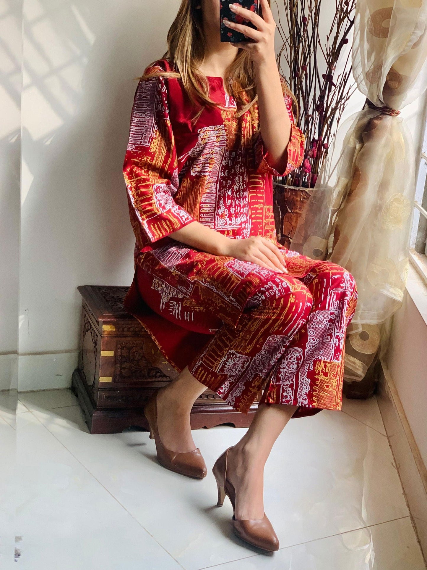 Mountain Print Stitched 2Pcs
