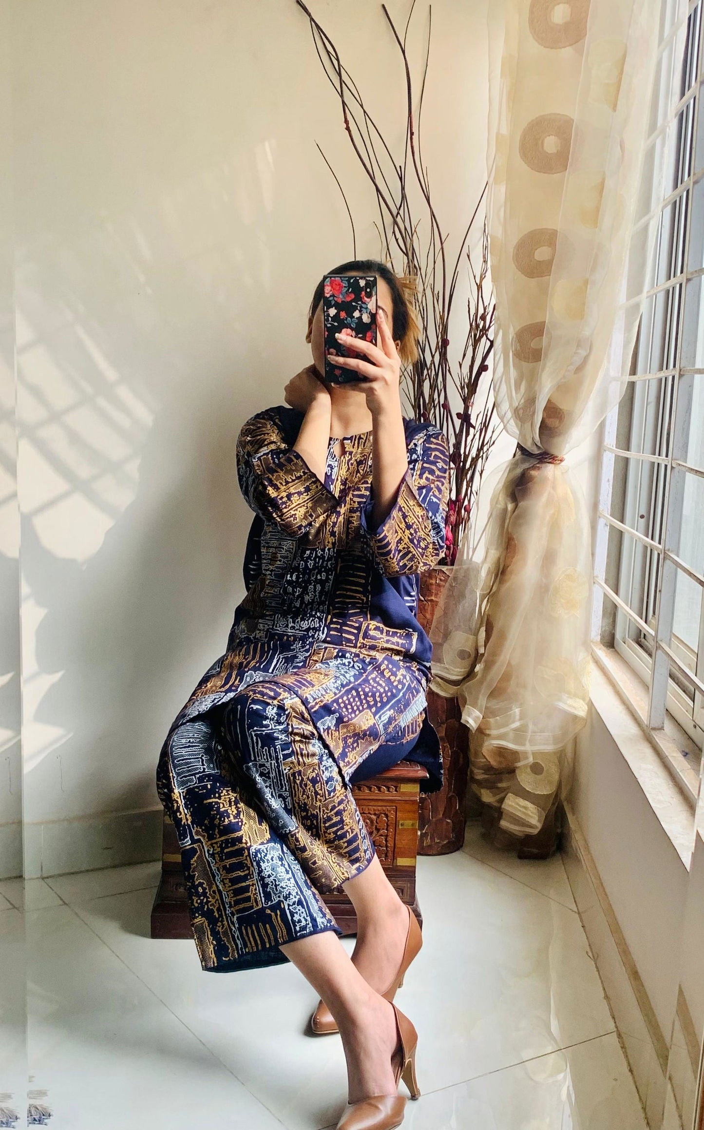 Mountain Print Stitched 2Pcs