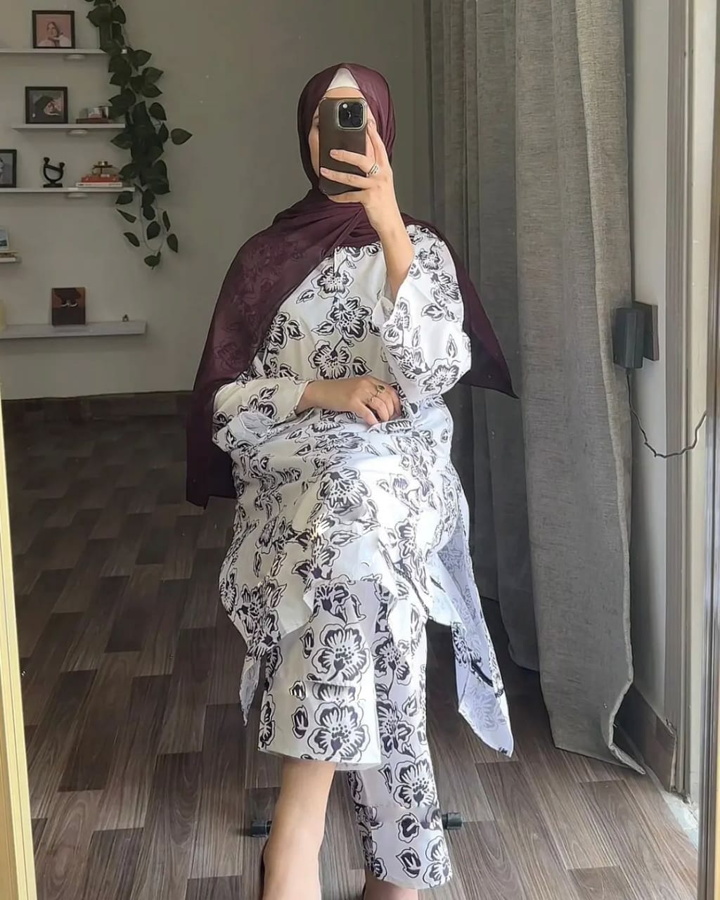 Rangoon Flower Pattern Stitched 2Pcs