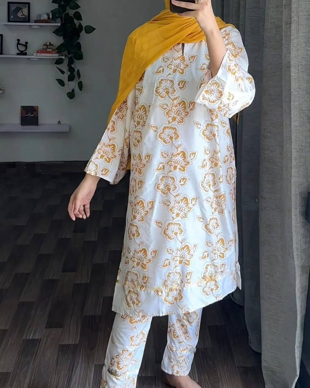 Rangoon Flower Pattern Stitched 2Pcs