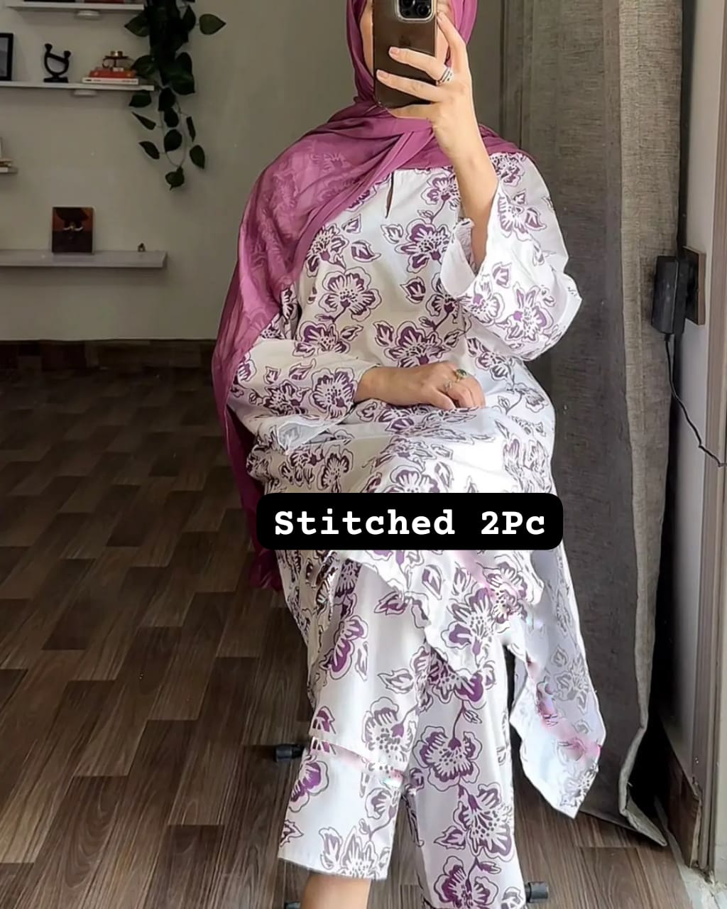 Rangoon Flower Pattern Stitched 2Pcs