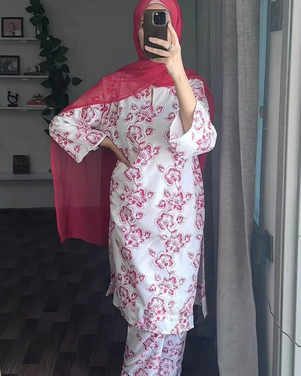 Rangoon Flower Pattern Stitched 2Pcs