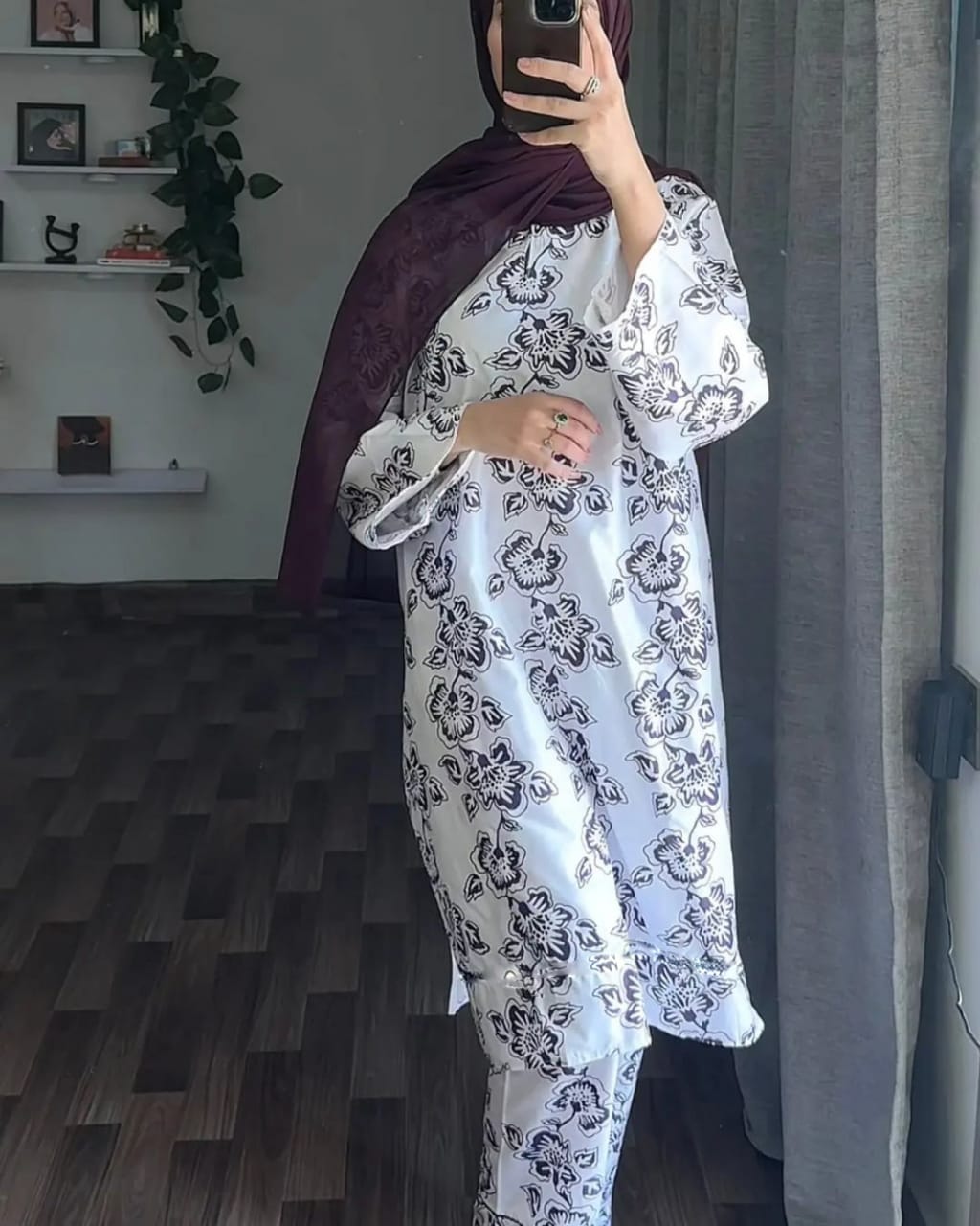 Rangoon Flower Pattern Stitched 2Pcs