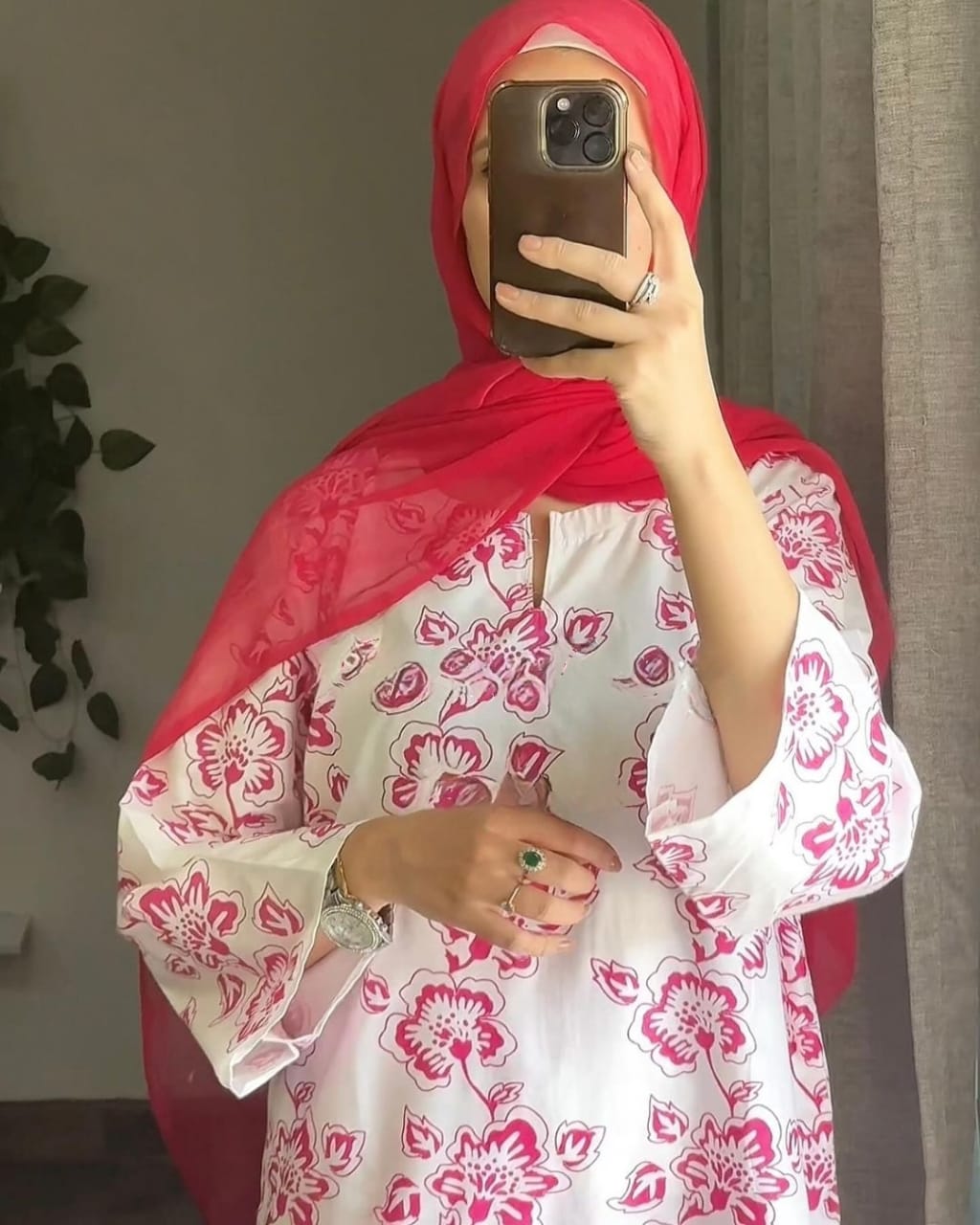 Rangoon Flower Pattern Stitched 2Pcs