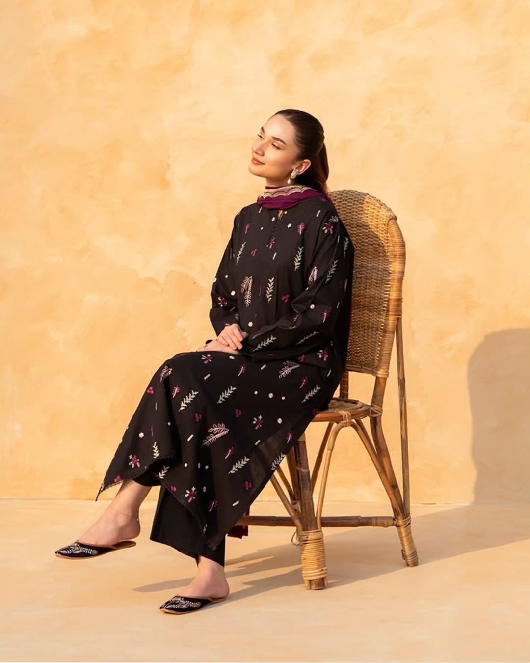 Black Aura Embroidered 2Pc