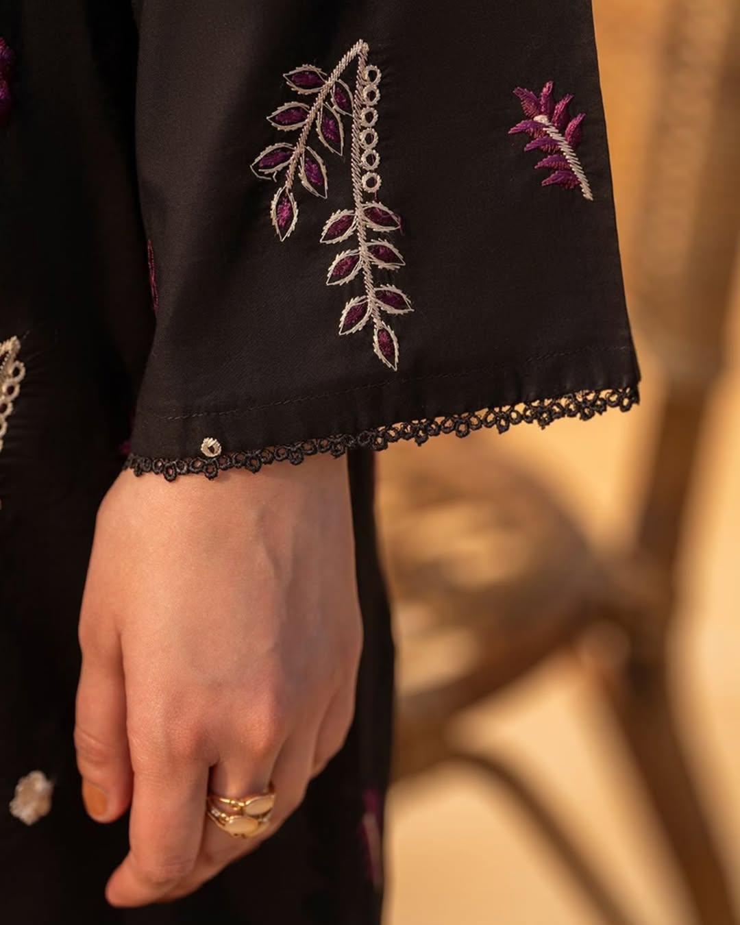 Black Aura Embroidered 2Pc